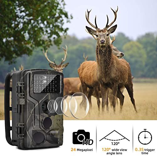 TCNEWCL Trail Camera 20MP 1080P HD Waterdicht, Wildlife Hunting Scouting Game Camera met 42Pcs IR LED Infrarood Night Vision Tot 80FT/25M, Surveillance Camera Brede Hoek 120° Detectie - Image 3