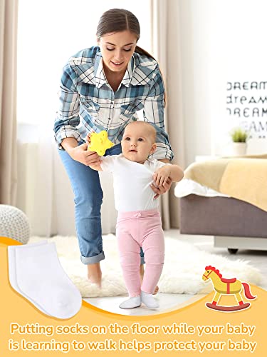 Jecery 50 Pairs Baby Cotton Socks Bulk Newborn Ankle Unisex Baby Socks Stretch for Toddler Boys Girls 5