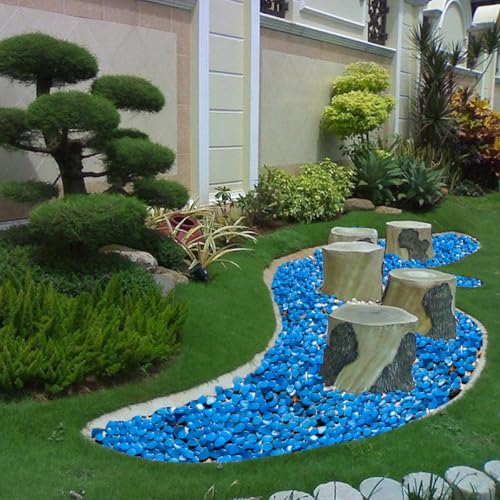 Image of NAMTSO Glow Rocks,『500pcs』Blue Grow in the Dark Pebbles Luminous Stones for Indoor & Outdoor Yard Decor Garden Grave Decoration for Backyard Walkway Pathway Fish Tank Lawn Aquarium