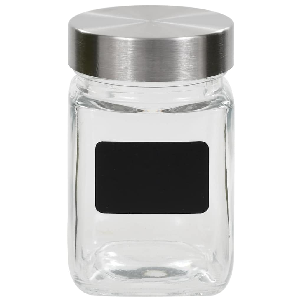Set di 24 barattoli da 300 ml, in vetro, con adesivo