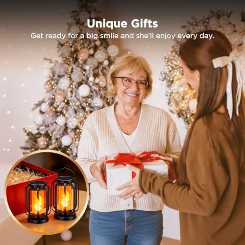 Hompavo Gen2 Solar Lanterns Outdoor Lights with Ultra-Real Flame, 2 Charging (USB/Solar) & 4 Modes - Waterproof Decorative Hanging/Table Lights for Pathway Yard Patio Garden Decor Gifts for Women, 2 by Hompavo - Image 7