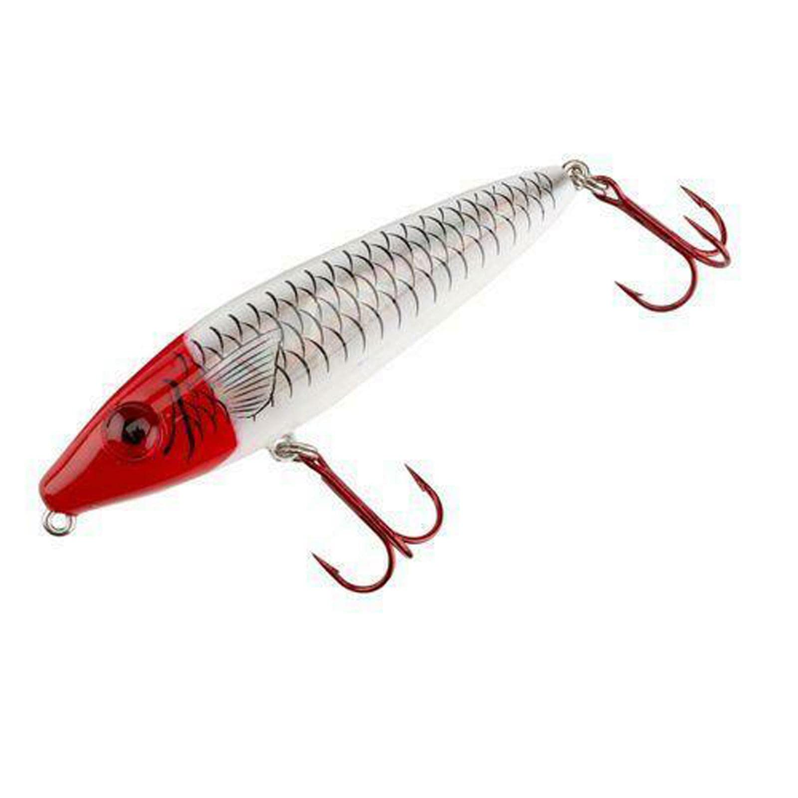 Mirrolure Top Dog Junior Treble Hooks, Red Head/White Back And Belly, 4-Inch, 1/2-Ounce