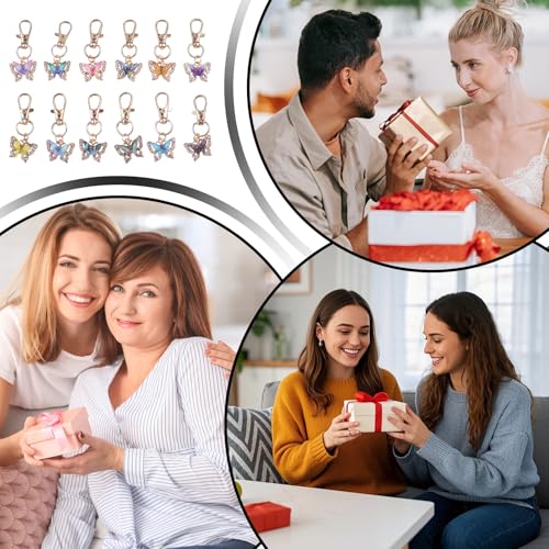 Porte-clés papillon cadeau de fête pour gender reveal et souvenir d'anniversaire