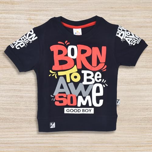 Image of Fancy Kids Pure Cotton T-Shirt And Denim Jeans Shorts Set For Boys