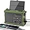 Emergency Radio Hand Crank Solar Powered, 12000mAh Portable AM FM Weather Radio, 8500mm² Solar Panel, 2-Mode Flashlight, Reading Lamp, Dual Outputs Cell Phone Charger for Outdoor Camping