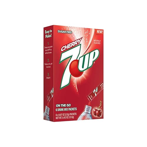 Miniatura 4 de 7UP - Mezcla de bebida en polvo, 6 cajas de 6 paquetes con 3 cajas de sabor a limón, lima y cereza, para un total de 36 palitos empaquetados por