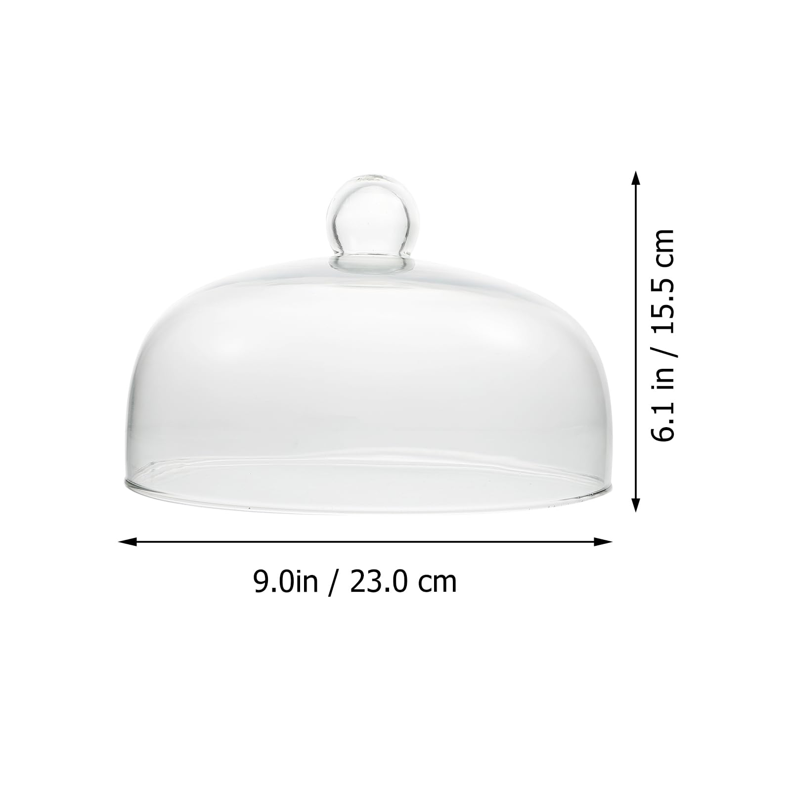 UPKOCH Cloche en verre transparent pour gâteaux, fruits, fromage, 23 cm