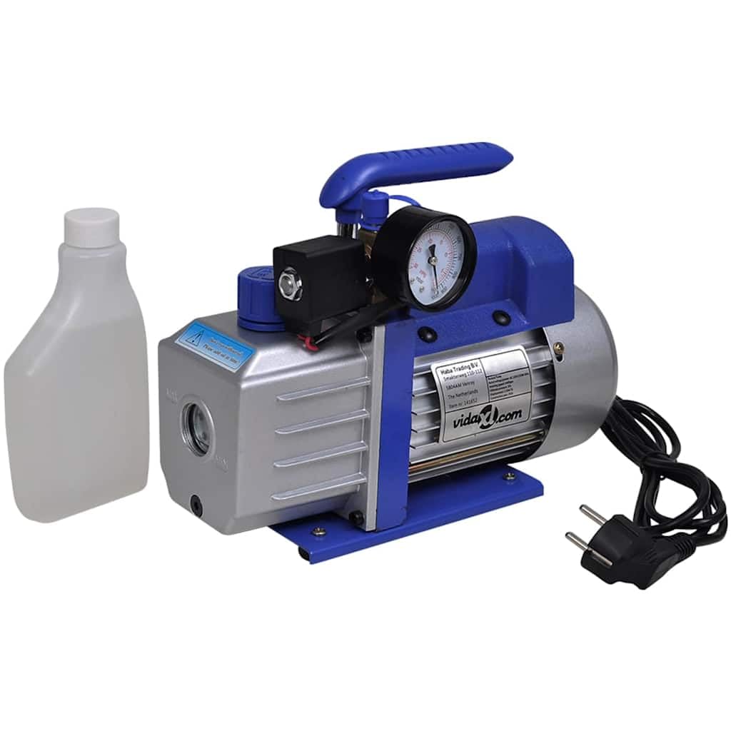 Pompa a vuoto 3,5 CFM 250 W con set di manometri a 2 vie per condizionatori d'aria, con tubi e valigetta