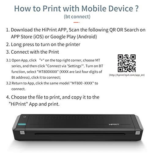 DOYING MT800Q A4 Portable Thermal Transfer Printer Wireless&USB Connect with Mobile Computer for Off