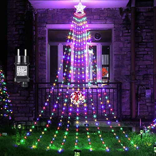 GlobaLink 349 LED Luces Navidad Exterior con Estrella, Luces Árbol Navidad Decorativas IP65 con 8 modos y temporizador de Guirnalda Luces para Arboles, jardín, Patio, Habitación Decoracion Multicolor Cover