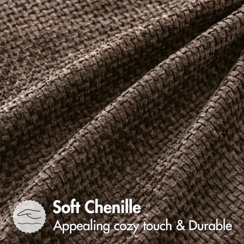 Image of MIULEE Pack of 2 Couch Throw Pillow Covers 18x18 Inch Neutral Dark Brown Boho Accent Decorative Pillow Covers Soft Chenille Farmhouse Cushion Covers for Home Decor Bed Sofa Living Room