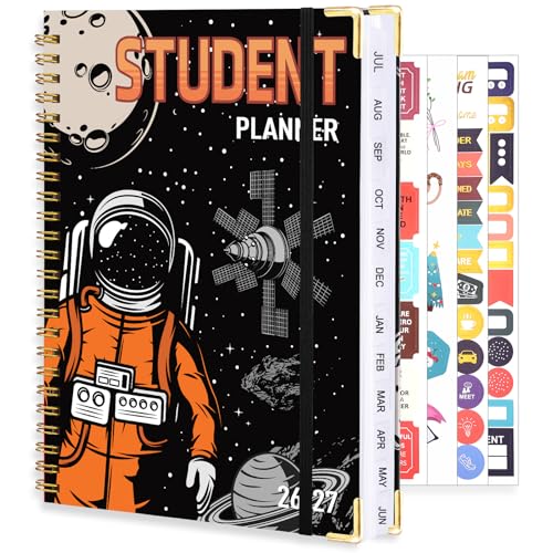 Thboxes Student Planner July 2026 - June 2027, Monthly and Weekly School Planners 8.5" x 6.5" Academic Organizer Planners for Students to Manage Classes, Assignments, Goal Setting,Stickers Included