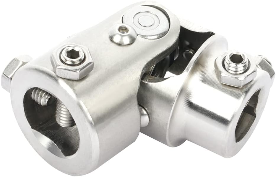 ECCPP Chrome Single Steering Joints 3/4" DD X 1" DD Round Universal U-Joint Shaft 83mm