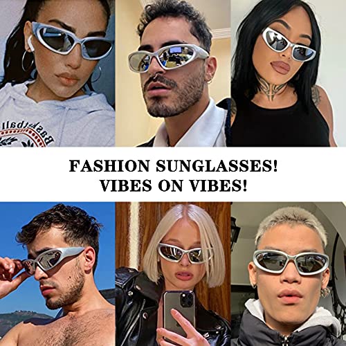 ZUVGEES Wrap Around Fashion Sunglasses for Men and Women Trendy Oval Sport Sunglasses UV400 Outdoor Eyeglasses2
