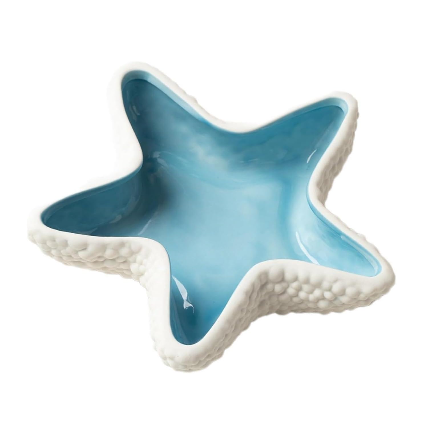 DELORIGIN Vassoio per gioielli a forma di stella marina, in ceramica, per gioielli, anello, gingillo, caramelle, piccola ciotola per chiavi, per compleanno, casa, feste, decorazione oceanica, regalo