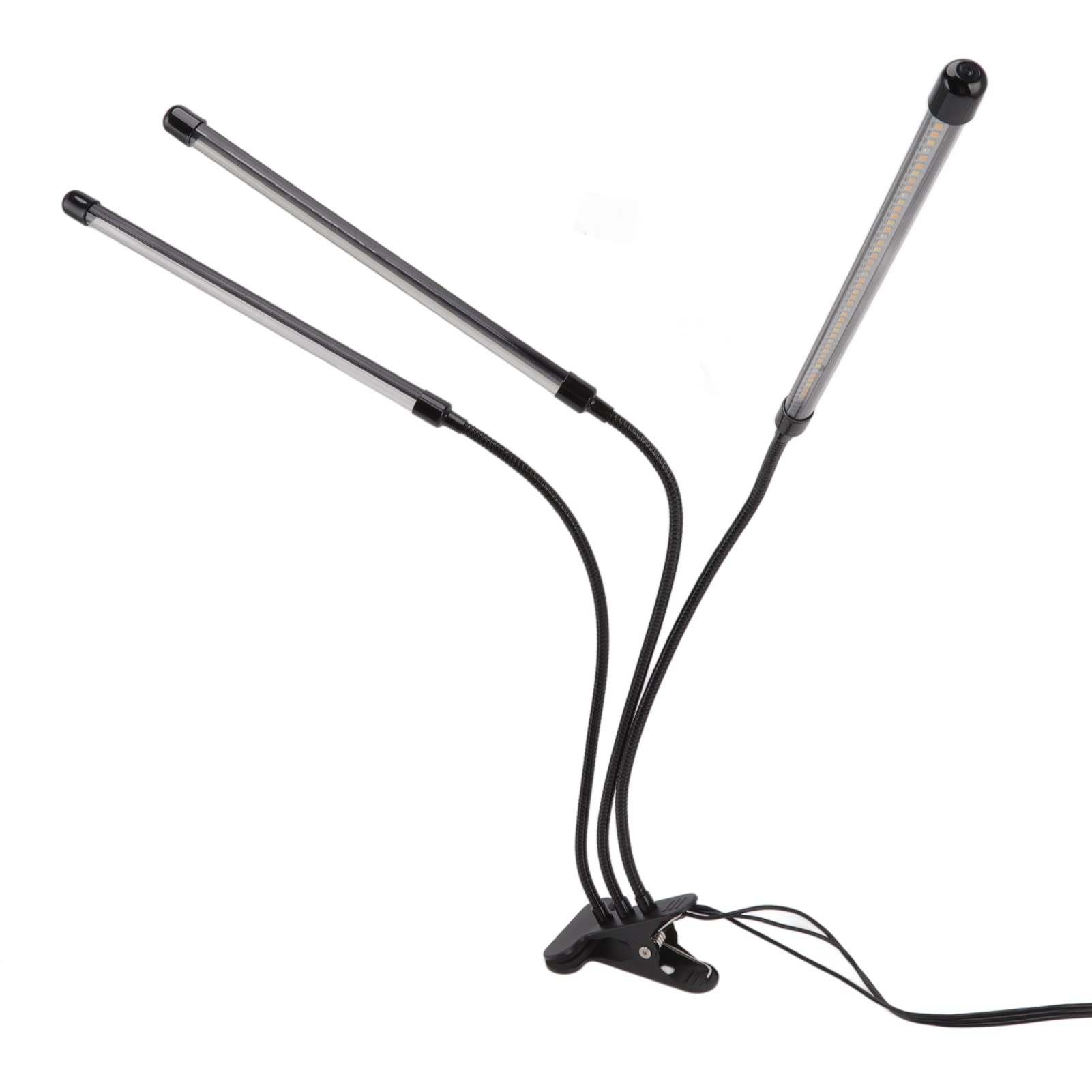 GooingTop LED-Wachstumslicht, 3-Kopf-Clip-Pflanzenlicht, 3-Kopf-Clip-Pflanzenwachstumslampe, 3-Kopf-Clip-LED-Wachstumslicht, Dimmbare USB-LED-Pflanzenwachstumslampe mit Timer für
