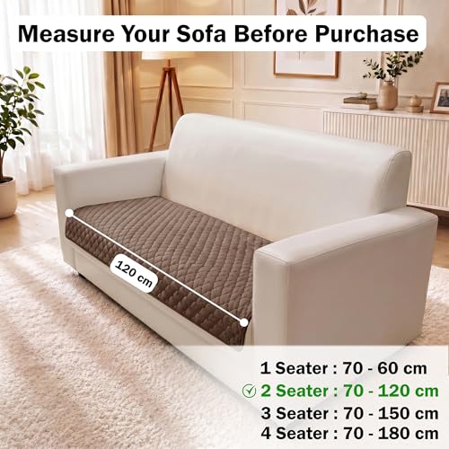 Image of Story@Home Premium Quilted Anti Slip Sofa Cover Mats for L Shape and 1 /2 /3 Seater Sofa. Make Your Own Sofa Cover Set, 70(D) x 120(L) cm - Brown