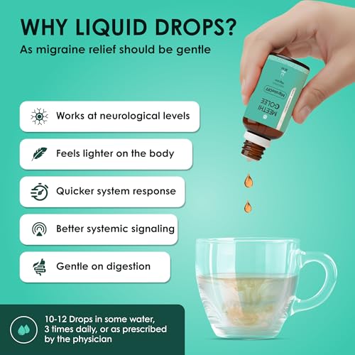 Image of MigraineOFF Homeopathy Drops for Migraine & Headache Relief - 30ml | Support for Neuralgia, Cluster & Chronic Headaches, Nausea, Stress, Tension & Pain | Natural Homeo Medicine for Men & Women