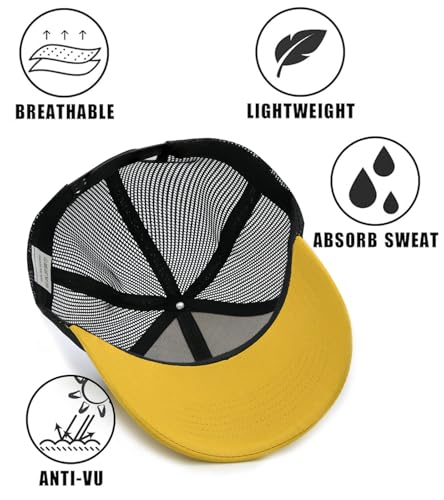 Image of 2-Pack Breathable Mesh Snapback Trucker Hats, Adjustable Baseball Caps for Men Women, Cotton-Poly Twill Outdoor