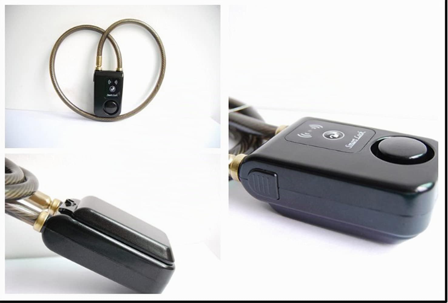Fahrradschloss, APP-Steuerung Bluetooth Lock Anti-Diebstahl-Alarm Kettenschloss mit 105 dB Alarm für iOS und Android-System, für Fahrrad, Motorrad (Schwarz)