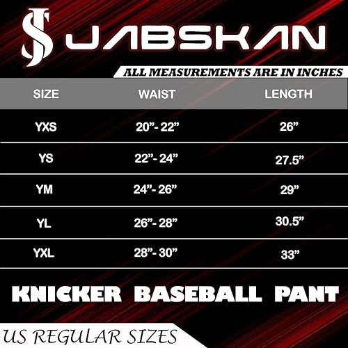 JABSKAN Calça de beisebol juvenil – ajuste atlético para meninos, joelhos reforçados, cintura elásti