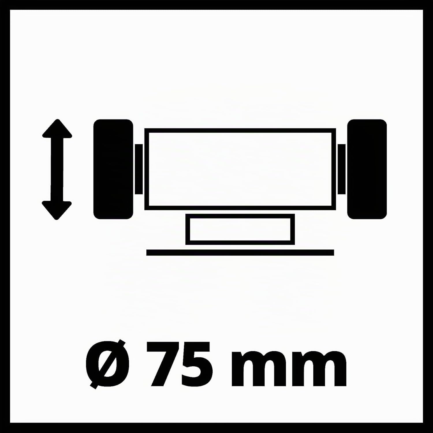 Einhell Esmeriladora doble TC-XG 75 Kit (máx. 150 W, muelas abrasivas de Ø75xø10x20 mm, incl. muela abrasiva K120/K400, eje flexible, juego de 85 piezas con diferentes accesorios)