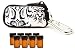 Stylish Essential Oil Key Chain Kit - With 8 5/8 Dram (2 ml) Vials, 1 Orifice Reducer Removal Tool, 8 Pipettes & 8 Blank Lid Stickers (Blue/White Windsor)