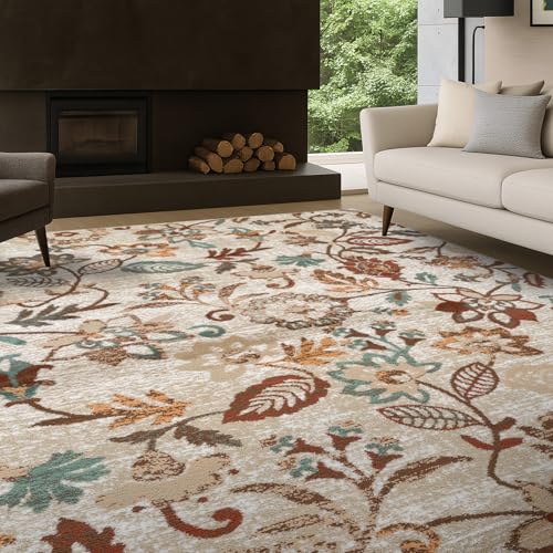 Rugshop Vine Floral Modern for Living Room, Bedroom, or Entryway