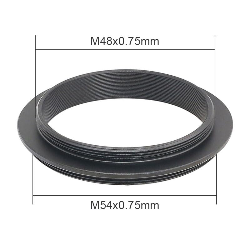 Microscope T T2 Mounting Adapter Metal Outer Thread M42 M48 M54 SCT Telescope Adapter Pitch 0.75mm Microscope Accessory(M48 to M54)
