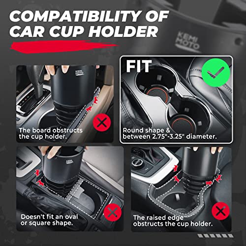 Kemimoto Cup Holder Expander For Car Compatible With Hydro Flask 32/40Oz, Yeti 24/30/36Oz, Other Bottles In 18-40Oz, Large Cup Holder Adapter Fits For Universal Automotive, Golf Cart, Rv, Truck, Utv #TOP3