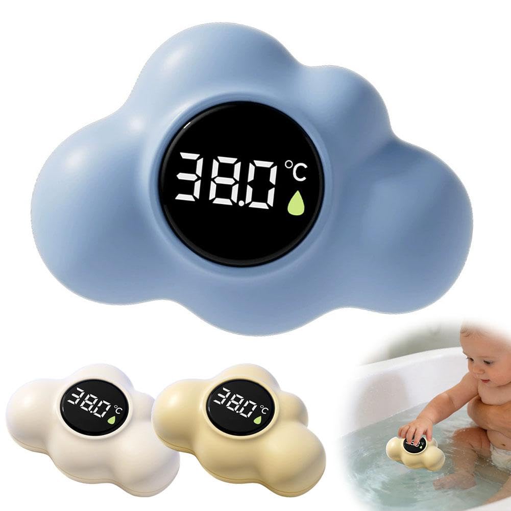Digital Floating Water Thermometer, Waterproof Digital Bathtub Thermometers With LED Display, Bath Water Monitor with Sensitive Detector Infant WaterTemperature Tool, for Kids Newborns Shower