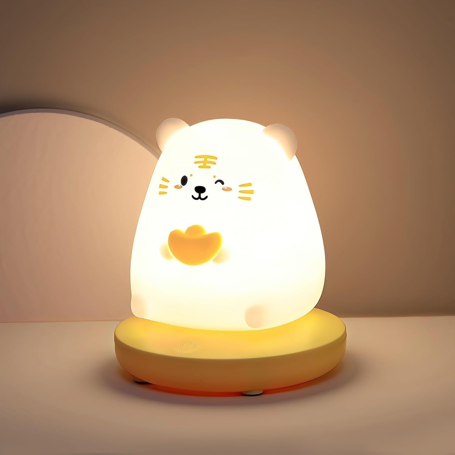 Luz nocturna de animales, linda lámpara de silicona for niños, luz nocturna de silicona suave, luz nocturna for niños, lámpara táctil LED USB, decoración de dormitorio for niños como regalo de cumplea