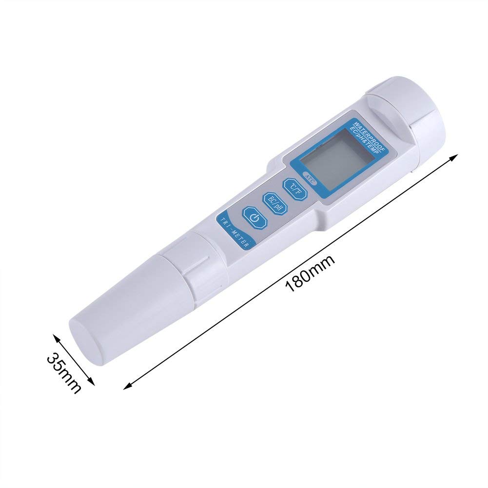 PH-metro Digitale PH LCD Precisione Misuratore di Qualita dell'acqua 3 in 1 PH/EC/TEMP Tester Portatile Pen Stick Monitor