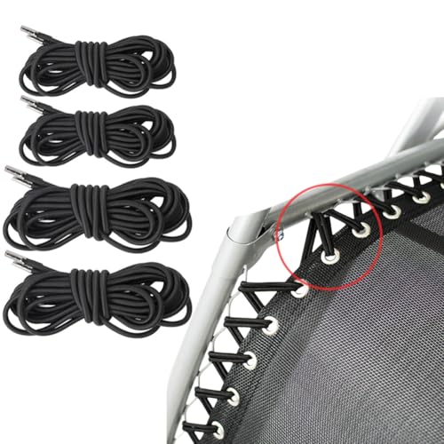 VASANA 4Pcs Black Zero Gravity Chair Replacement Cord Universal Elastic Repair Cord Ties Kit Gravity Recliner Repair Tool for Sun Loungers Folding Chairs Bungee Chairs