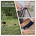 Camping Tripod, Heavy-Duty Steel Cooking Tripod, Threaded Connection Design, Adjustable Camp Tripod, Campfire Cooking Equipment with Adjustable Chain