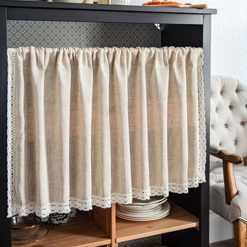 Visillo corto para cubrir ventanas bajas protegiendo la intimidad del dormitorio 2