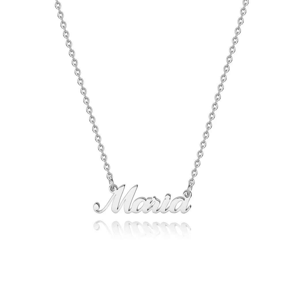 HidepooName Necklace Personalized – Stainless Steel Name Pendant Necklace,Dainty Letter Name Necklace Chain Custom Personalized Jewelry Gifts for Women