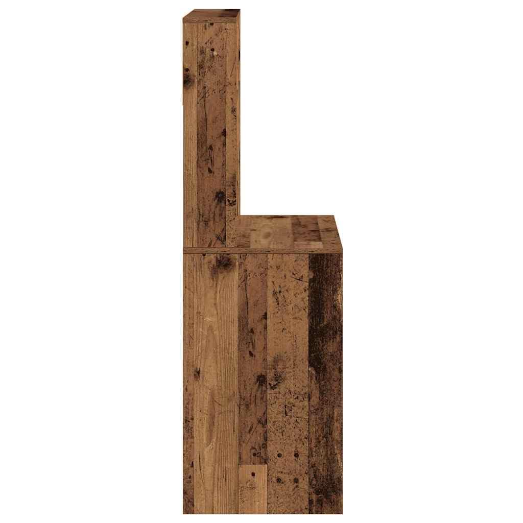 Scrivania con Ripiani 100x45x140cm Truciolato Effetto Legno | Tavolo studio per ufficio e soggiorno con ampi scomparti rialzati e stabili ripiani portaoggetti in legno ingegnerizzato.