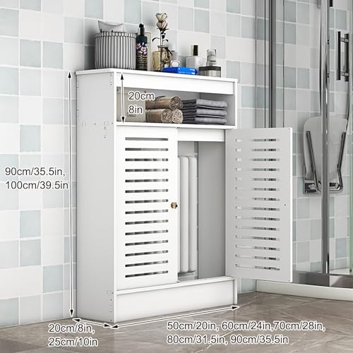 Armario para ocultar radiador con balda superior organizadora y frontal ventilado 3