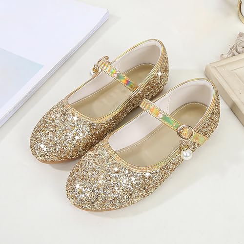 Girls Glitter Princess Dress Shoes 𝗟ow Heel 𝐌ary Jane Birthday Wedding Christmas Part𝐲 Holiday Celebration Shoes4
