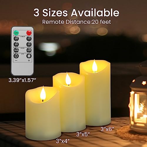 Image of Set of 3 Rechargeable Flameless LED Candles | Ivory Wax Look Plastic Candles with Remote Control and Wireless Charging Pad | Home Decor | Diwali | Festivals | Gifting | 3 inchx4 inch, 5 inch, 6 inch