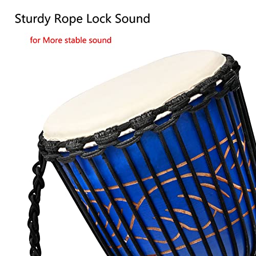 Aimeis Djembe Drum,10" African Drum Carved Of Mahogany Goatskin Hand Drums For Adults Beginner (Blue) #TOP5