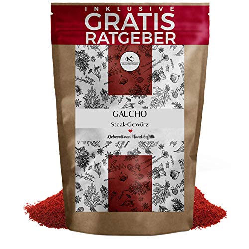 Steak-Gewürz Gaucho 250g Steak Gewürzzubereitung | Grillgewürz für Fleisch BBQ Steakspezialität inkl gratis Ratgeber | Steakgewürz hochwertig Grillen Cover