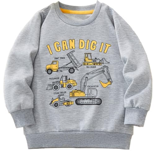 Image of Akyzic Boys Sweatshirts Cotton Long Sleeve Crewneck Pullover Toddler Kids Winter Warm Shirt Sweater Tops 3t-8t