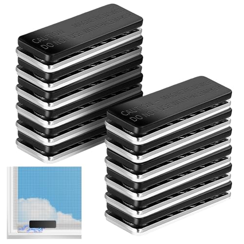 SZHUGEKI 12 Paar Magnete für Vorhänge, Magnete für Fliegengitter, mit 3 Magnete, Selbstklebend, Kein Bohren oder Schraub...