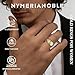 Nymerianoble Gold Rings Non Tarnish, Wedding Band for Man Chunky Rings Dad Birthday Gift Religious Gifts for Men Cross Ring Father in Law Gifts