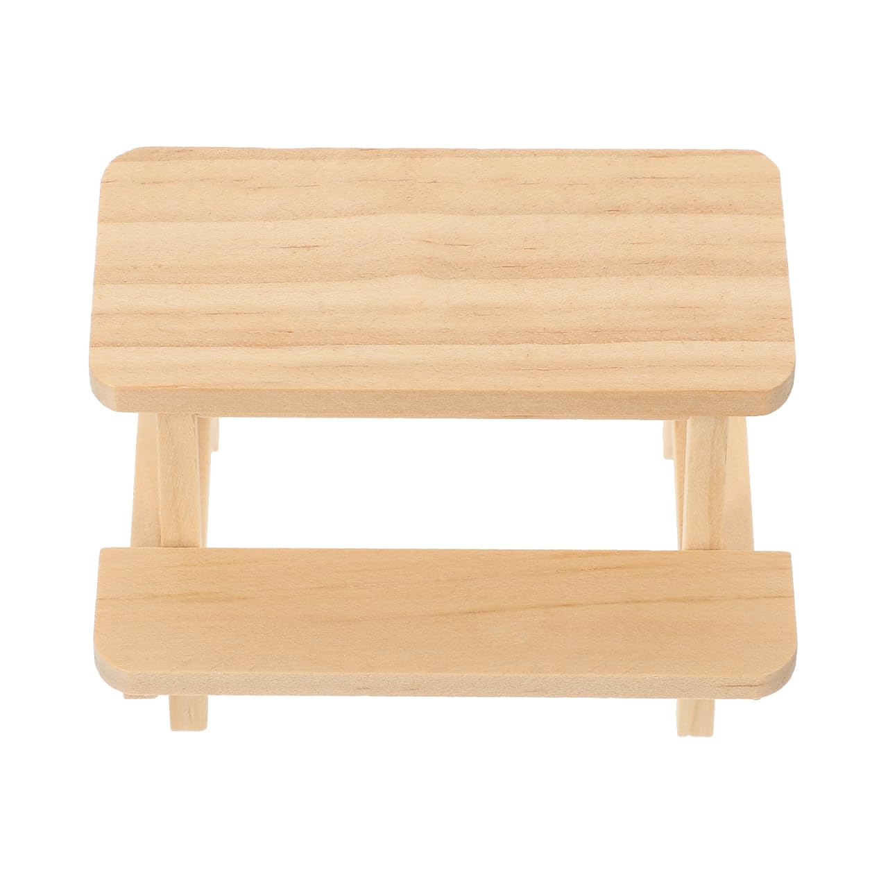 3.1inch Dollhouse Table and Chairs Set Miniature Wood Picnic Table Model Craft Doll House Furniture Supply Outdoor Decor