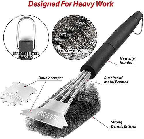 Grillart Grill Brush And Scraper,18 Inch Bbq Grill Cleaning Brush Kit, Safe Wire Scrubber, Universal Fit Bbq Cleaner Accessories For All Grates #TOP1
