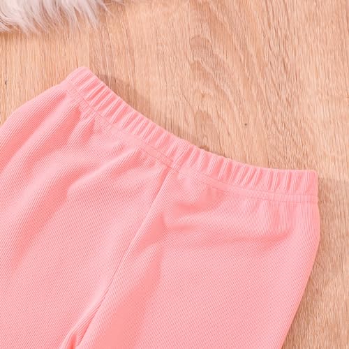 Image of Little Girls Clothes Sets - Cute Sweatshirts Top Shirt & Leggings 2 Piece Kids Fall Winter Outfits Toddler Clothing