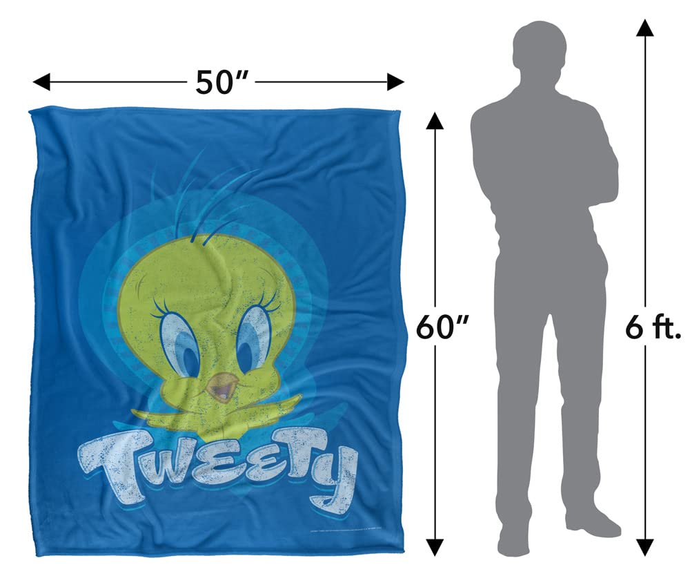 LOONEY TUNES Plaid Morbido Touch Setoso - 152x127 Cm, Microfibra, Stampato In UK, Personaggi Dei Cartoni - 4